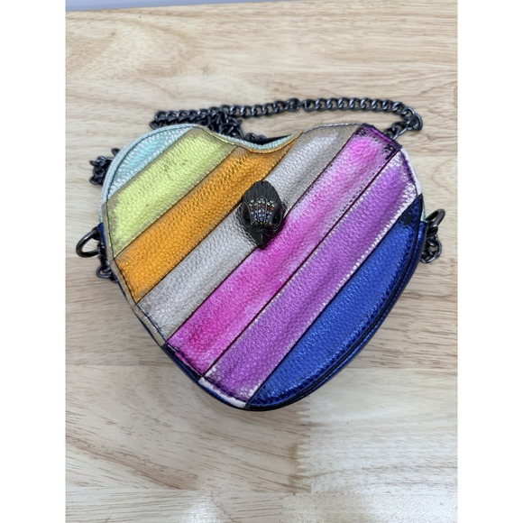 Kurt Geiger Handbags - Kurt Geiger London Rainbow Heart Bag Kensington Metallic Leather Crossbody #25